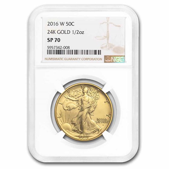 2016-W 1/2 oz Gold Walking Liberty Half Dollar SP-70 NGC 2016-W 1/2 oz Gold Walking Liberty Half Dollar SP-70 NGC