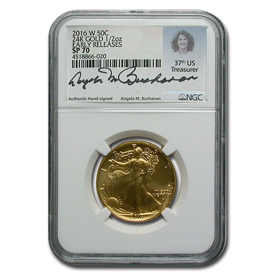 2016-W 1/2 oz Gold Walking Liberty Half SP-70 NGC (Buchanan) 2016-W 1/2 oz Gold Walking Liberty Half SP-70 NGC (Buchanan)