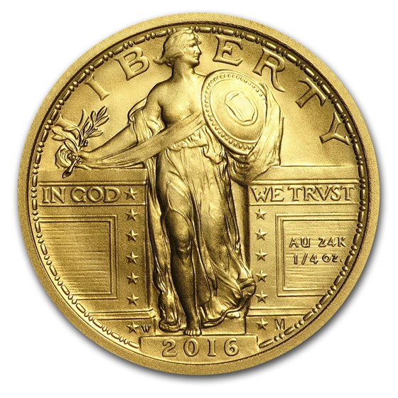 2016-W 1/4 oz Gold Standing Liberty Quarter Centennial (Capsule) 2016-W 1/4 oz Gold Standing Liberty Quarter Centennial (Capsule)