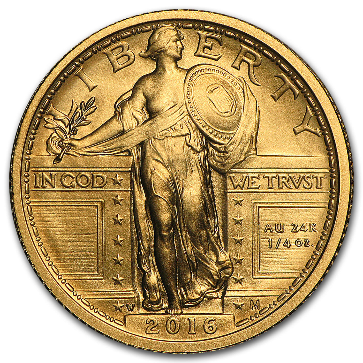 2016 W Standing Liberty 1/4oz Quarter Gold Centennial Commemorative Coin OGP 