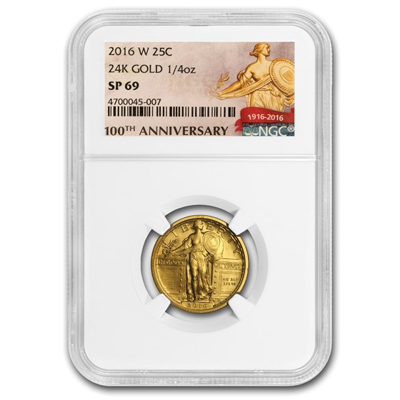 2016-W 1/4 oz Gold Standing Liberty Quarter SP-69 NGC 2016-W 1/4 oz Gold Standing Liberty Quarter SP-69 NGC