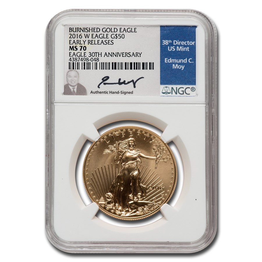 2016-W 1 oz Burnished Gold Eagle MS-70 NGC (ER, Moy)