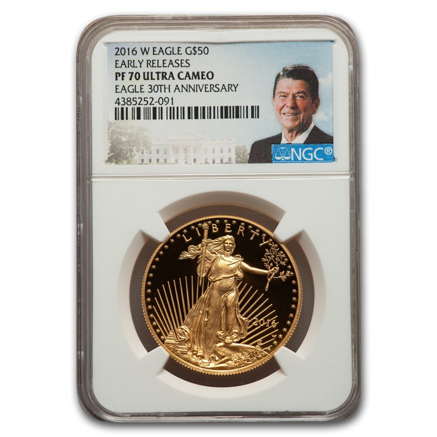 2016-W 1 oz Proof American Gold Eagle PF-70 NGC (ER Reagan Label)
