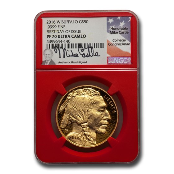 2016-W 1 oz Proof Gold Buffalo PF-70 NGC (Castle, FDI, Red) 2016-W 1 oz Proof Gold Buffalo PF-70 NGC (Castle, FDI, Red)
