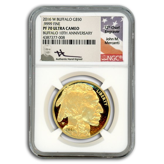 2016-W 1 oz Proof Gold Buffalo PF-70 NGC (Mercanti) 2016-W 1 oz Proof Gold Buffalo PF-70 NGC (Mercanti)
