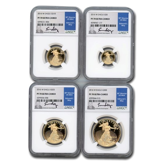 2016-W 4-Coin Proof American Gold Eagle Set PF-70 NGC (Moy)