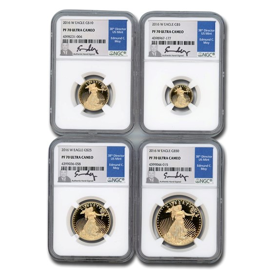 2016-W 4-Coin Proof American Gold Eagle Set PF-70 NGC (Moy) 2016-W 4-Coin Proof American Gold Eagle Set PF-70 NGC (Moy)