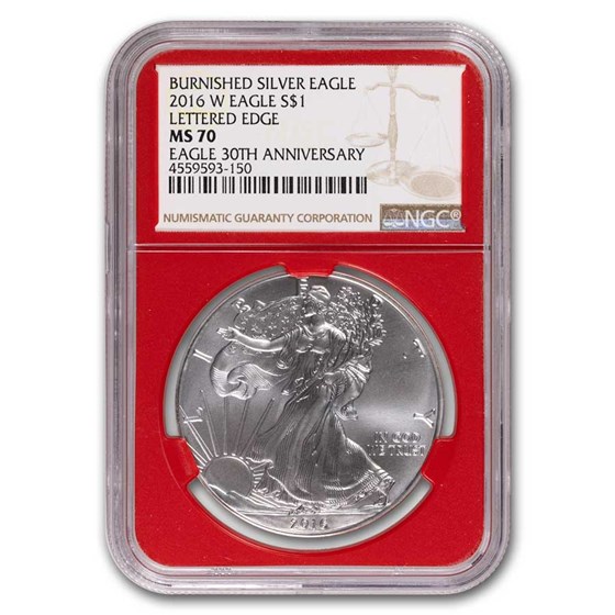 2016-W Burnished Silver Eagle MS-70 NGC 2016-W Burnished Silver Eagle MS-70 NGC