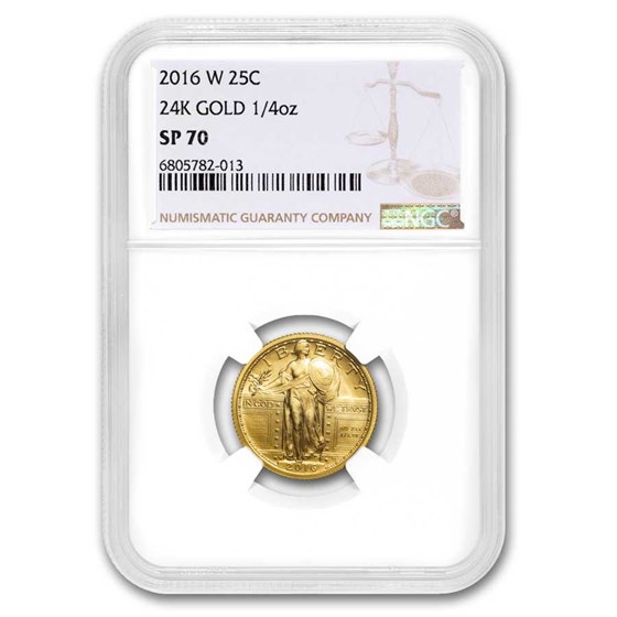 2016-W Gold Standing Liberty Quarter SP-70 NGC 2016-W Gold Standing Liberty Quarter SP-70 NGC