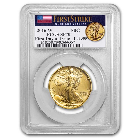 2016-W Gold Walking Liberty Half SP-70 PCGS (First Day of Issue) 2016-W Gold Walking Liberty Half SP-70 PCGS (First Day of Issue)