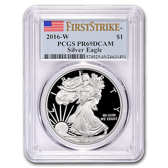 2016-W Proof American Silver Eagle PR-69 PCGS (FirstStrike®) 2016-W Proof American Silver Eagle PR-69 PCGS (FirstStrike®)