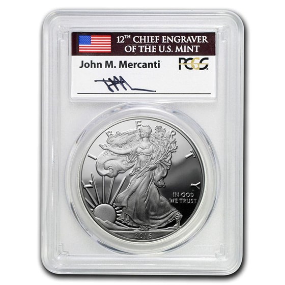 2016-W Proof American Silver Eagle PR-70 PCGS (FS, Mercanti)