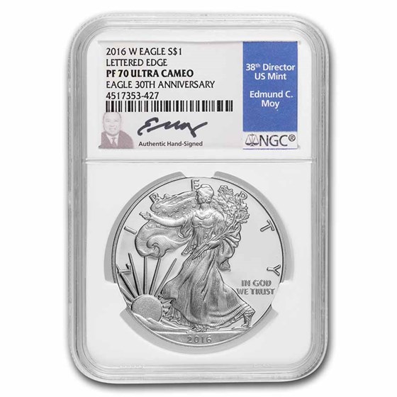 2016-W Proof Silver Eagle PF-70 NGC (Edmund C. Moy) 2016-W Proof Silver Eagle PF-70 NGC (Edmund C. Moy)
