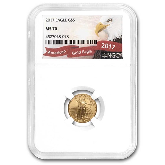 2017 1/10 oz American Gold Eagle MS-70 NGC (Eagle Label)