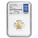 2017 1/10 oz American Gold Eagle MS-70 NGC (FDI, Moy)
