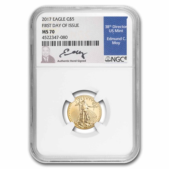 2017 1/10 oz American Gold Eagle MS-70 NGC (FDI, Moy) 2017 1/10 oz American Gold Eagle MS-70 NGC (FDI, Moy)