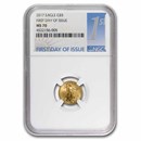 2017 1/10 oz American Gold Eagle MS-70 NGC (FDI)