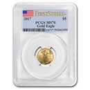 2017 1/10 oz American Gold Eagle MS-70 PCGS (FirstStrike®)