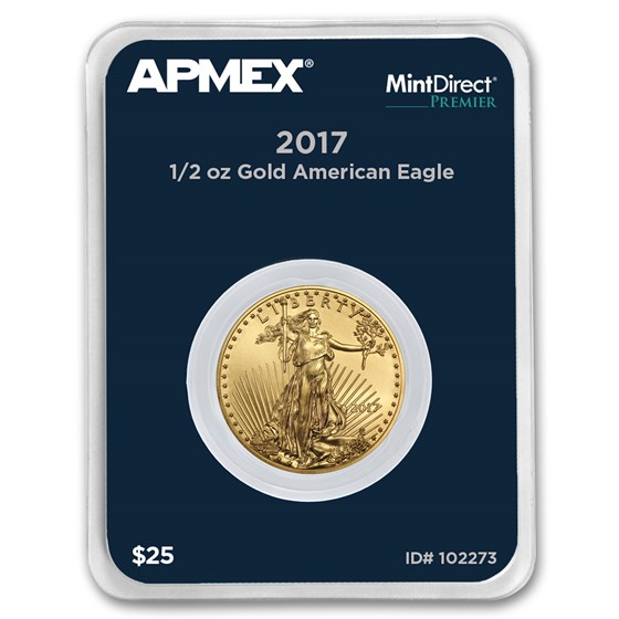 2017 1/2 oz American Gold Eagle (MintDirect® Premier Single) 2017 1/2 oz American Gold Eagle (MintDirect® Premier Single)