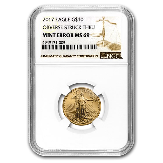 2017 1/4 oz American Gold Eagle MS-69 NGC (Obv Mint Error) 2017 1/4 oz American Gold Eagle MS-69 NGC (Obv Mint Error)