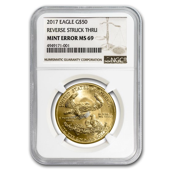 2017 1 oz American Gold Eagle MS-69 NGC (Rev Mint Error) 2017 1 oz American Gold Eagle MS-69 NGC (Rev Mint Error)
