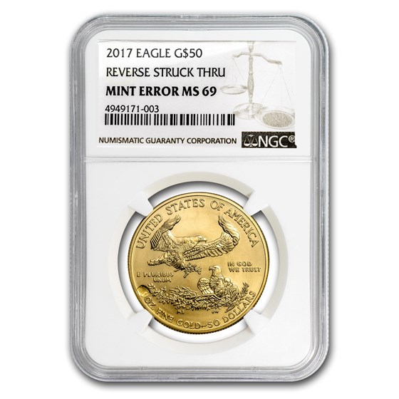 2017 1 oz American Gold Eagle MS-69 NGC (Rev Mint Error) 2017 1 oz American Gold Eagle MS-69 NGC (Rev Mint Error)