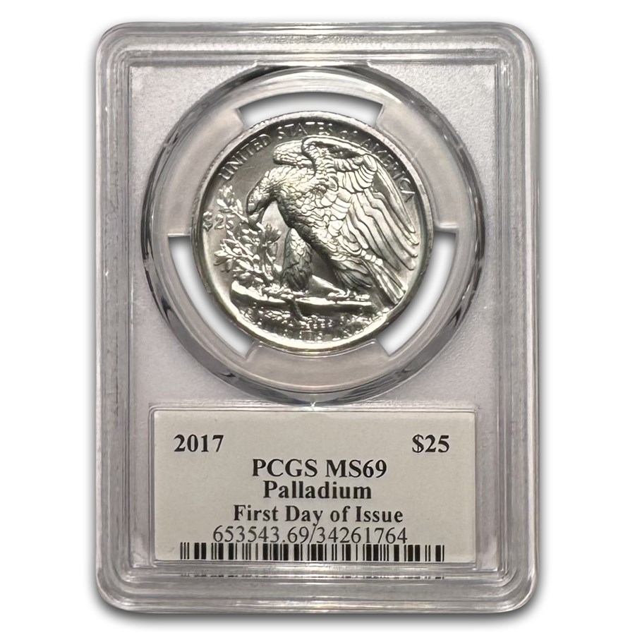 2017 1 oz American Palladium Eagle MS-69 PCGS (FDI, Moy)