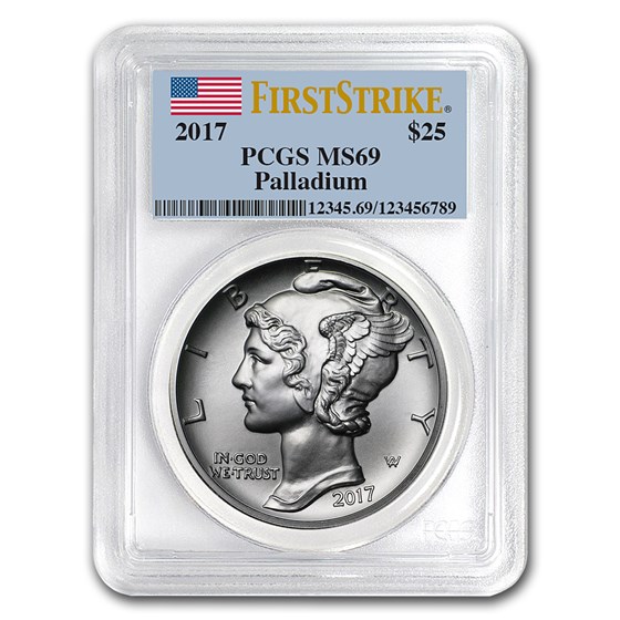 2017 1 oz American Palladium Eagle MS-69 PCGS (FirstStrike®) 2017 1 oz American Palladium Eagle MS-69 PCGS (FirstStrike®)