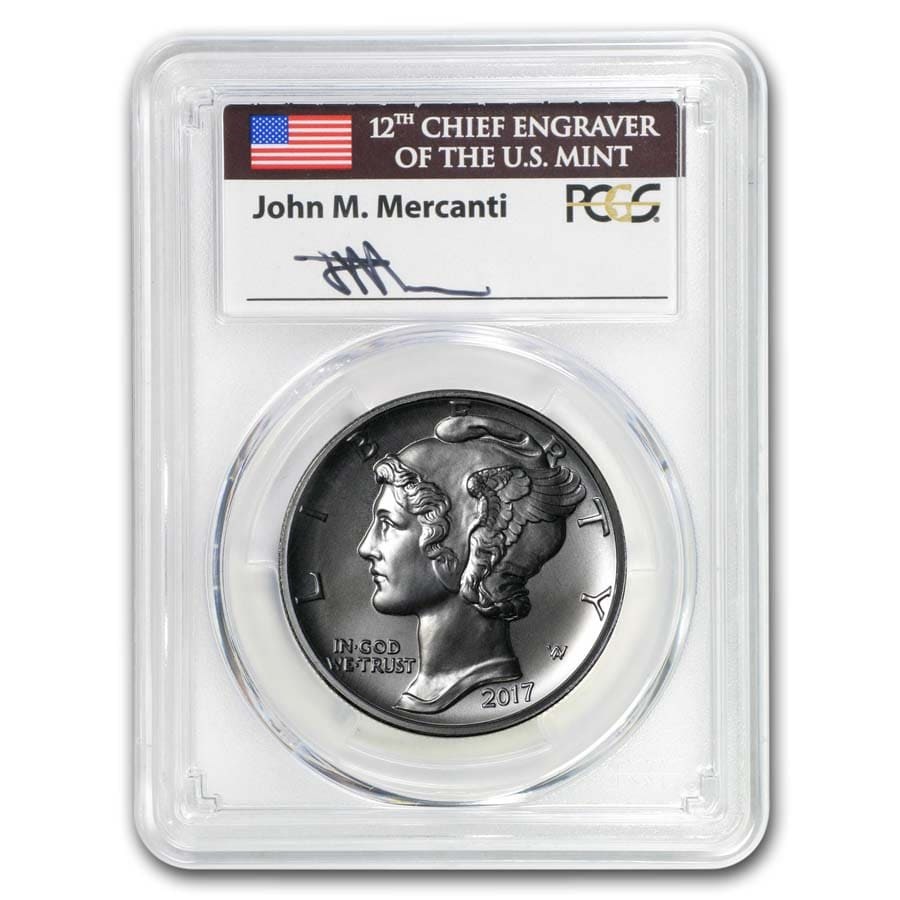 2017 1 oz American Palladium Eagle MS-70 PCGS (FS, Mercanti)