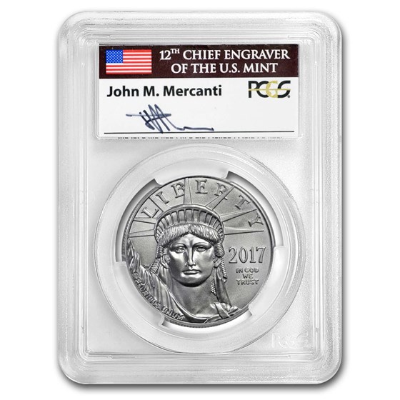 2017 1 oz American Platinum Eagle MS-70 PCGS (FS, Mercanti) 2017 1 oz American Platinum Eagle MS-70 PCGS (FS, Mercanti)