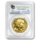 2017 1 oz Gold Buffalo MS-70 PCGS (FirstStrike®, Buffalo Label)