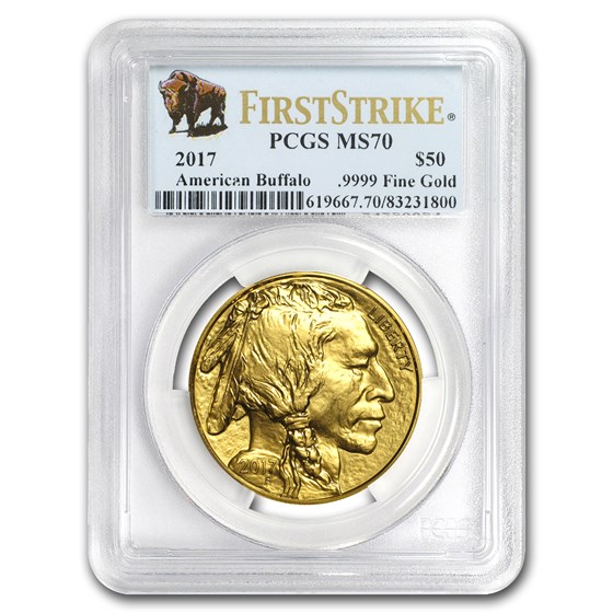2017 1 oz Gold Buffalo MS-70 PCGS (FirstStrike®, Buffalo Label) 2017 1 oz Gold Buffalo MS-70 PCGS (FirstStrike®, Buffalo Label)