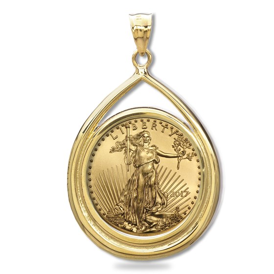 2017 1 oz Gold Eagle Teardrop Pendant (Prong Bezel) 2017 1 oz Gold Eagle Teardrop Pendant (Prong Bezel)