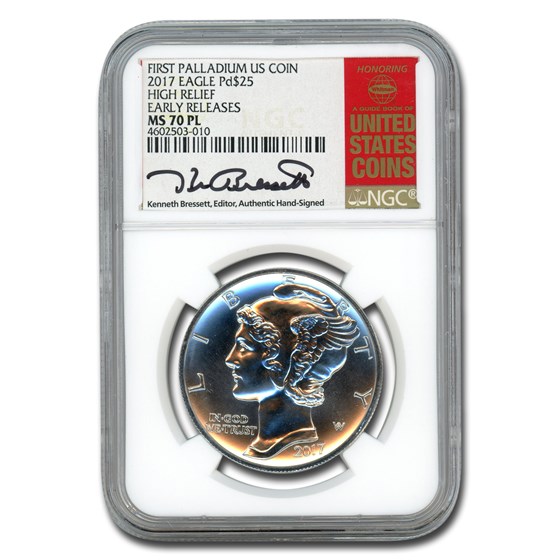 2017 1 oz Palladium Eagle MS-70 PL NGC (Bressett, Early Releases) 2017 1 oz Palladium Eagle MS-70 PL NGC (Bressett, Early Releases)