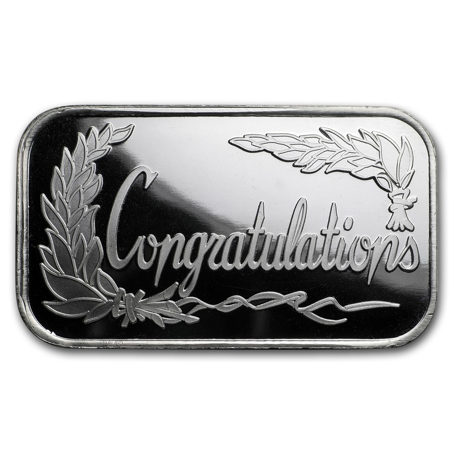 2017 1 oz Silver Bar - Congratulations