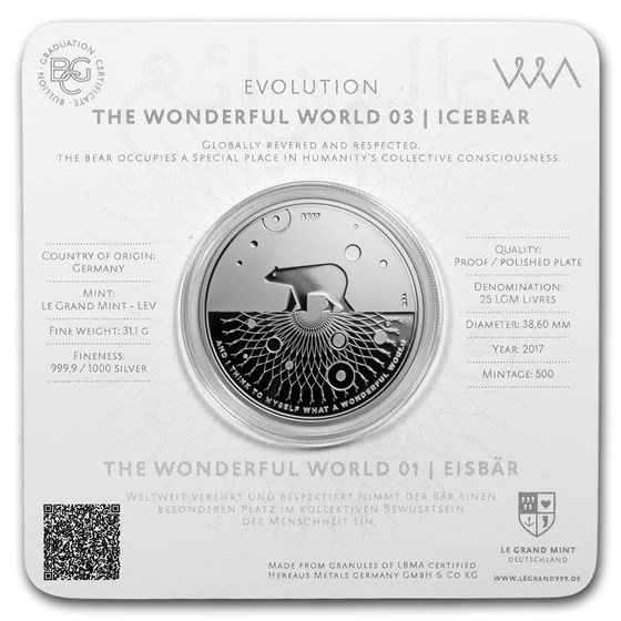 2017 1 oz Silver Proof Evolution I Wonderful World (Icebear) 2017 1 oz Silver Proof Evolution I Wonderful World (Icebear)
