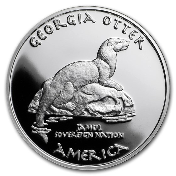 2017 1 oz Silver Proof State Dollars Cherokee Georgia Otter 2017 1 oz Silver Proof State Dollars Cherokee Georgia Otter