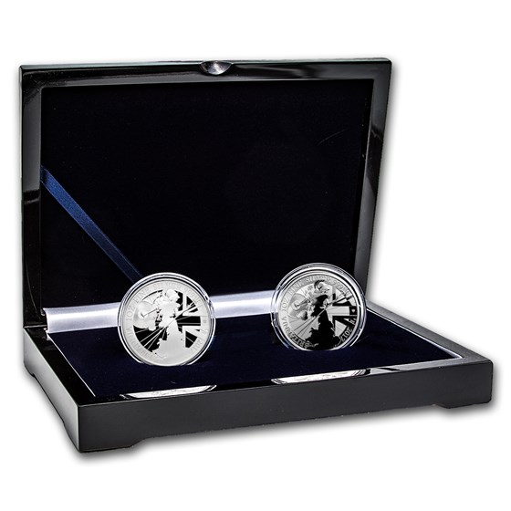 2017 2-Coin Silver 1 oz Britannia Proof/Reverse Proof Set