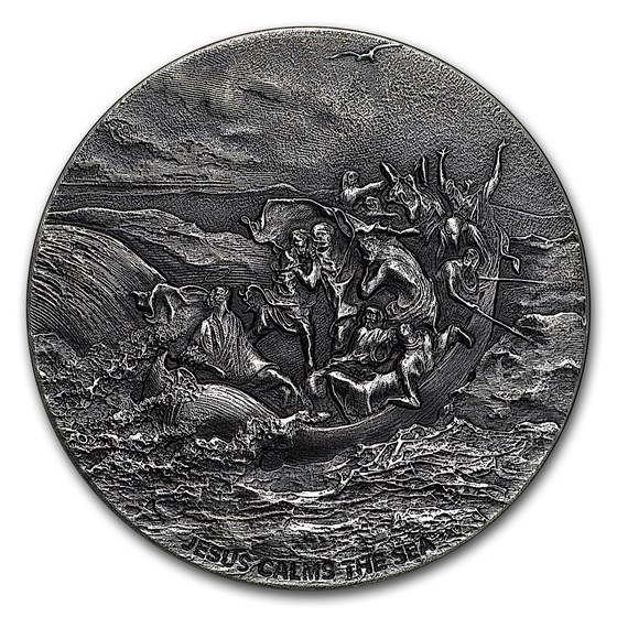 2017 2 oz Silver Coin - Biblical Series (Jesus Calms the Sea)