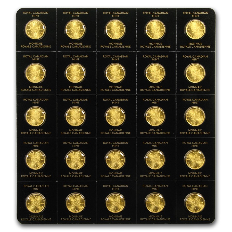 2017 25x 1 gram Gold Maple Leafs - Maplegram25™ (In Assay Sleeve)