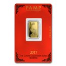 2017 5 gram Gold Bar - PAMP Suisse Year of the Rooster (In Assay)