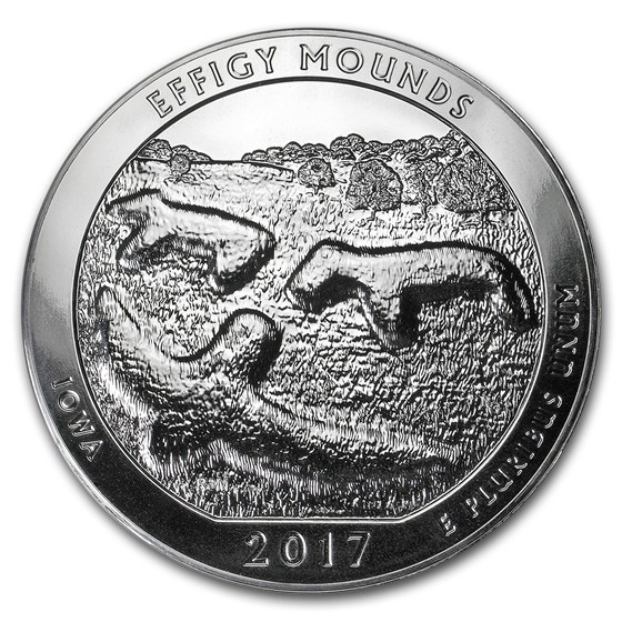 2017 5 oz Silver ATB Effigy Mounds National Monument, Iowa