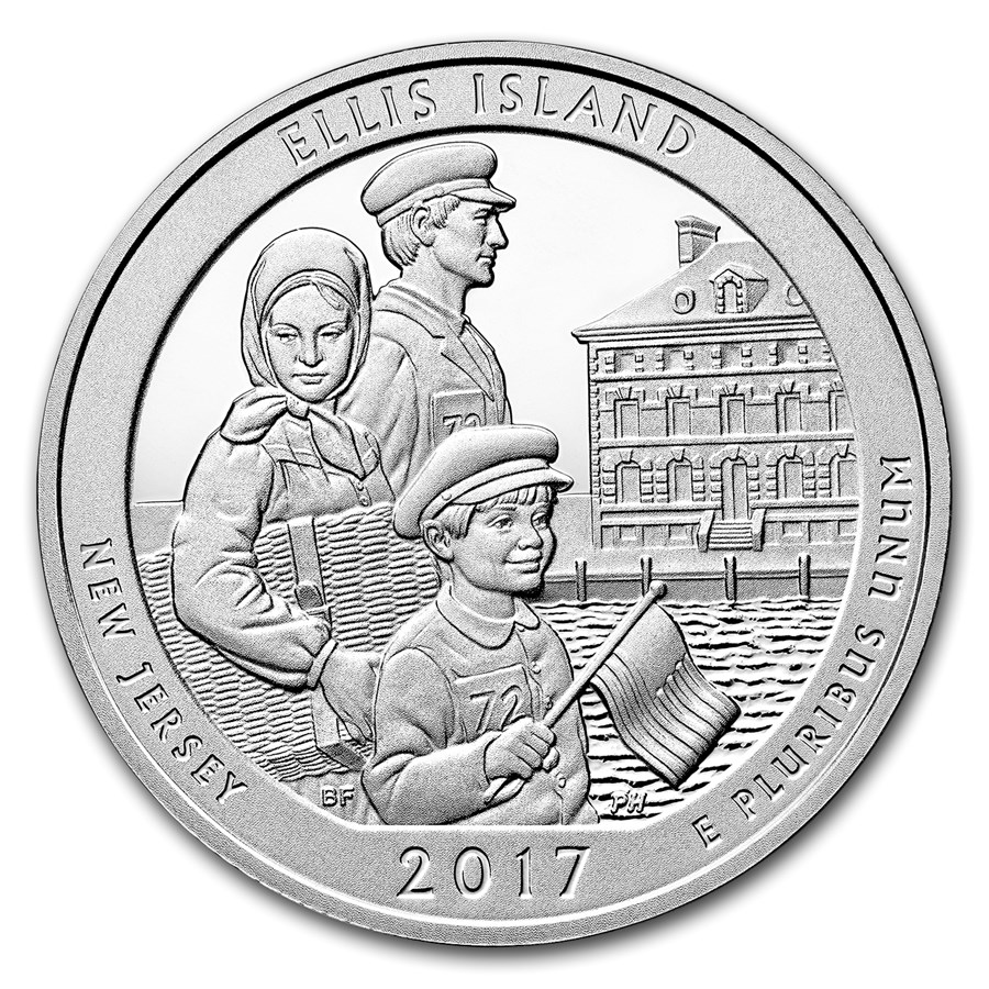2017 5 oz Silver ATB Ellis Island National Monument, NJ