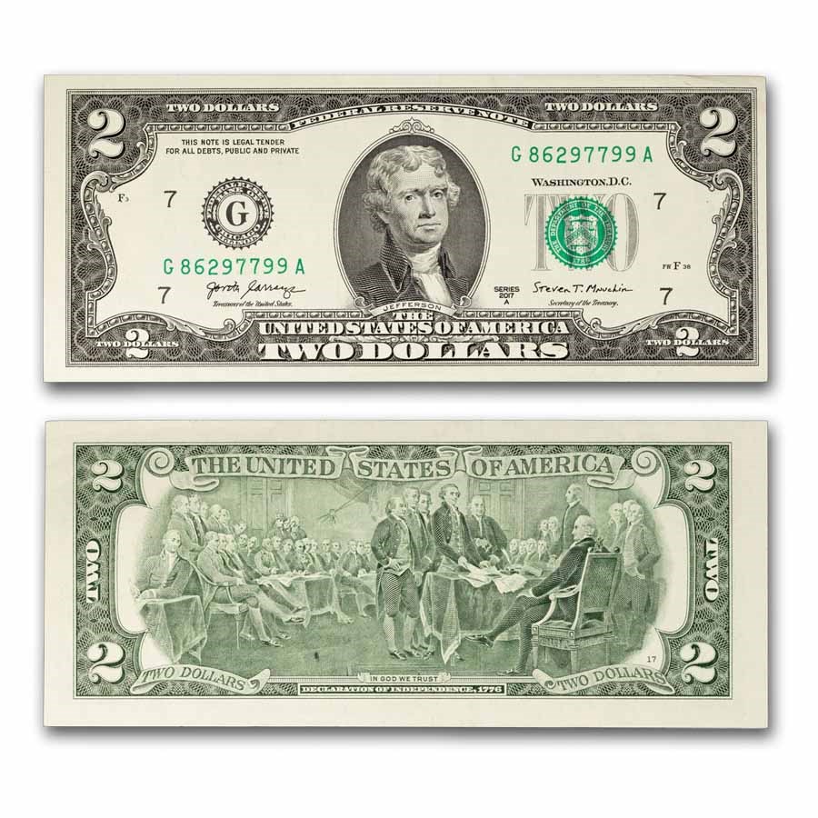 2017-A $2.00 FRN VF-XF (Random Districts)