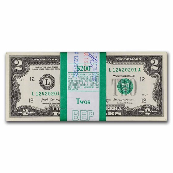 2017-A (L-San Fran) $2.00 FRN CU (Fr#1941-L) 100 Consecutive 2017-A (L-San Fran) $2.00 FRN CU (Fr#1941-L) 100 Consecutive