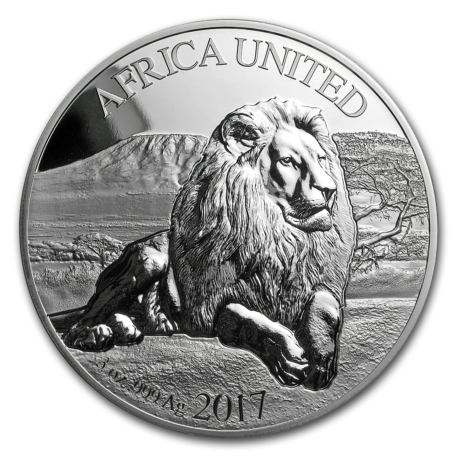 Buy 2017 Africa 3 oz Silver 5x 1,500 Francs CFA Africa United Lion
