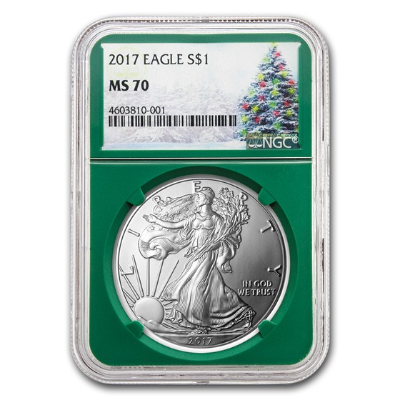 2017 American Silver Eagle MS-70 NGC (Christmas Label)