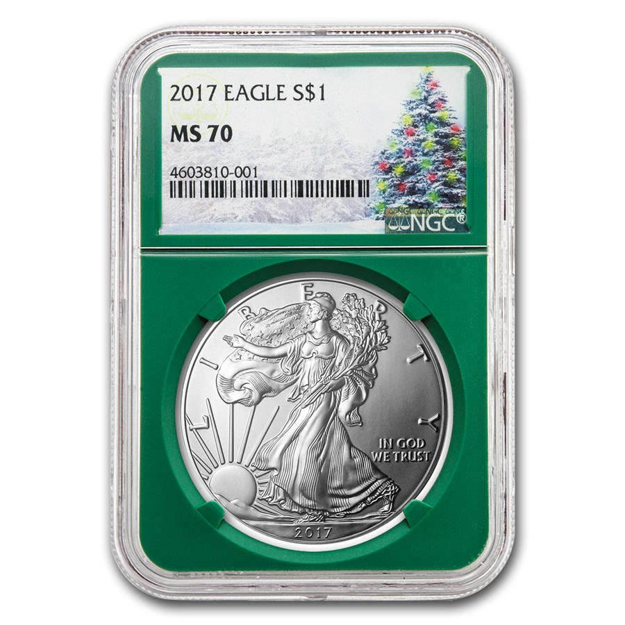 2017 American Silver Eagle MS-70 NGC (Christmas Label)