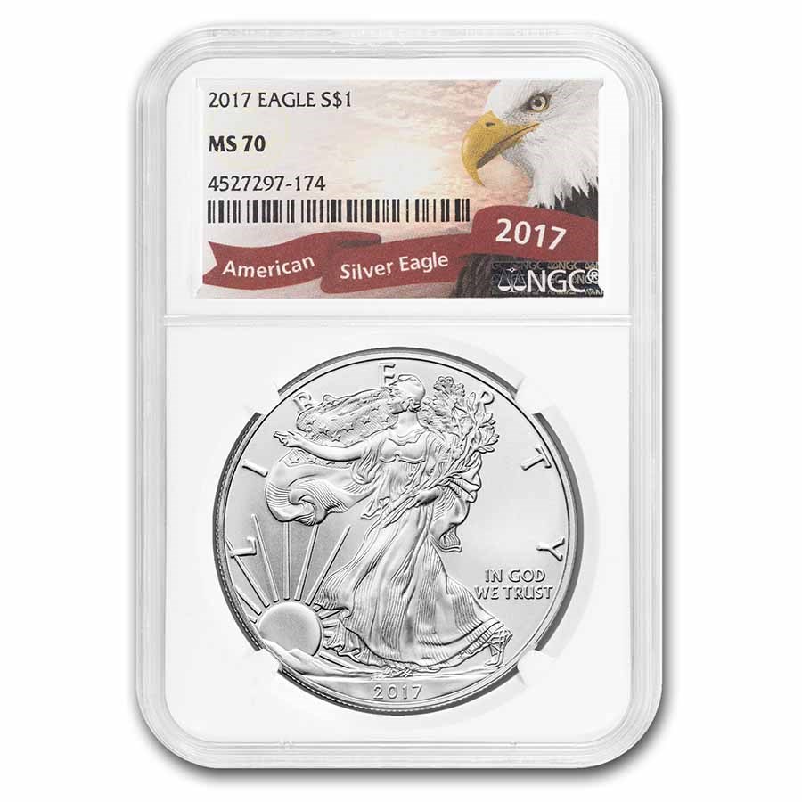 2017 American Silver Eagle MS-70 NGC (Eagle Label)