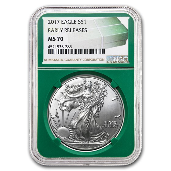 2017 American Silver Eagle MS-70 NGC (ER, Green Holder) 2017 American Silver Eagle MS-70 NGC (ER, Green Holder)